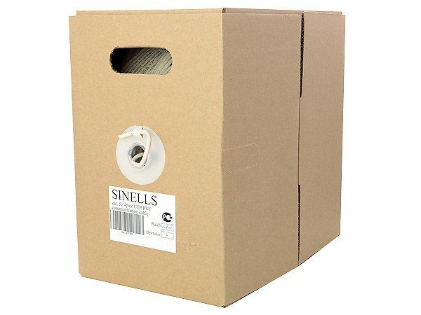 Кабель UTP CAT-5E 4 провода 25 AWG PVC белый 305 метров SINELLS